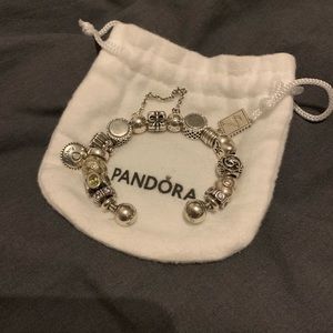 PANDORA Open bangle full charms bracelet *Authentic*
